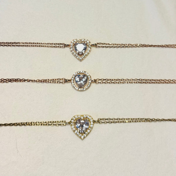 Heart-Shaped Silver Bracelet for Women