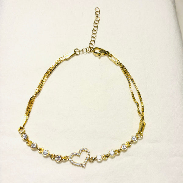 Fine Silver Heart Charm Bracelet