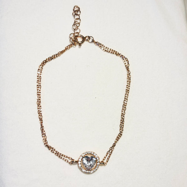 Heart-Shaped Silver Bracelet for Women
