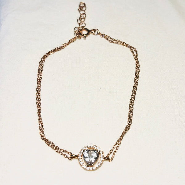 Heart-Shaped Silver Bracelet for Women
