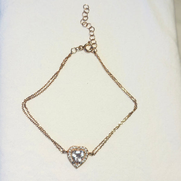Heart-Shaped Silver Bracelet for Women