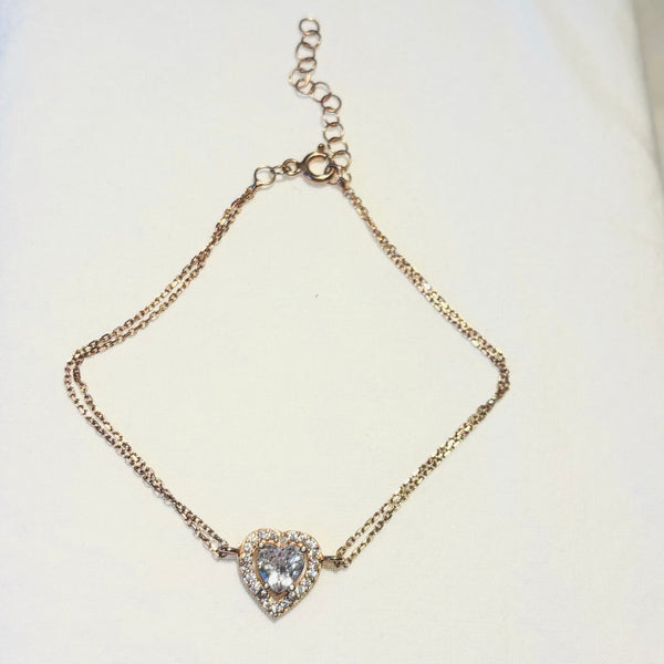 Heart-Shaped Silver Bracelet for Women