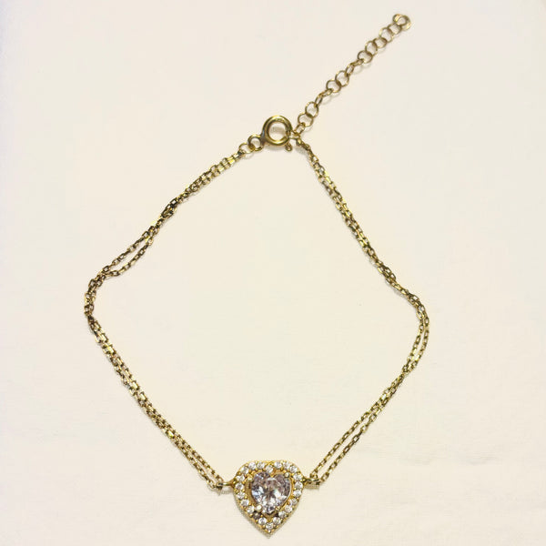 Heart-Shaped Silver Bracelet for Women