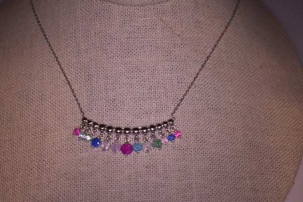 MultiColor Gemstone Sterling Silver Silver Color Necklace