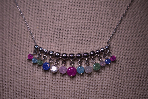 MultiColor Gemstone Sterling Silver Silver Color Necklace