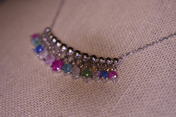 MultiColor Gemstone Sterling Silver Silver Color Necklace