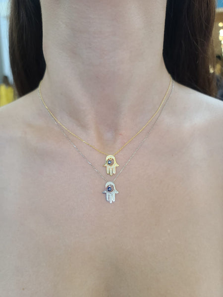 Hamsa Evil Eye Necklace Turkish Jewelry
