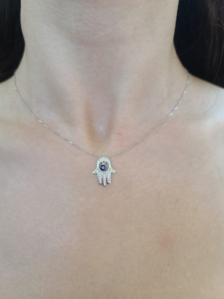 Hamsa Evil Eye Necklace Turkish Jewelry