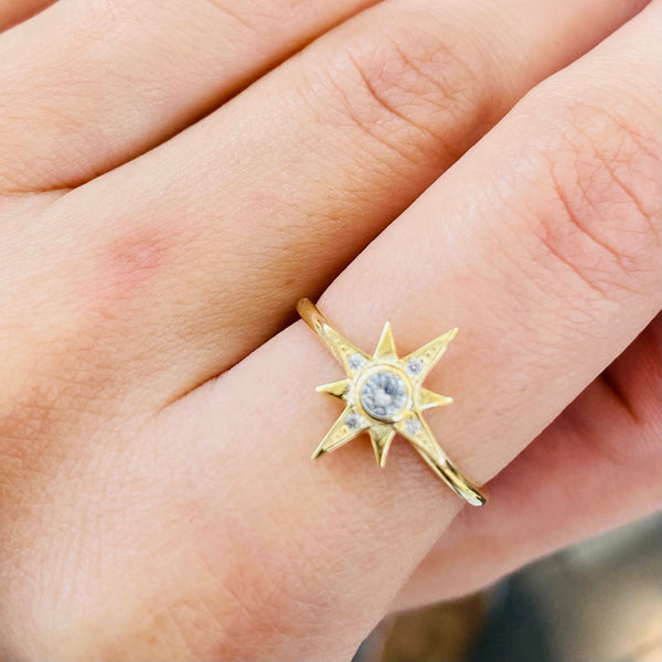 True North Star Ring Golden Adjustable