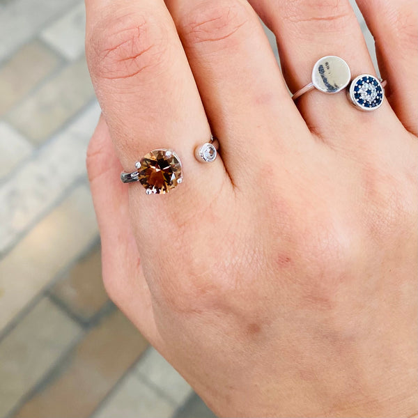 Tiger Eye Crystal Ring Adjustable