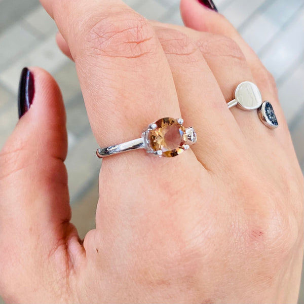 Tiger Eye Crystal Ring Adjustable