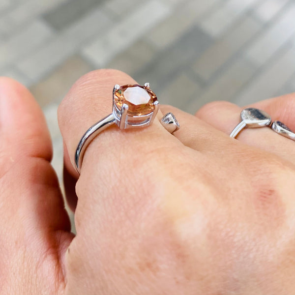 Tiger Eye Crystal Ring Adjustable