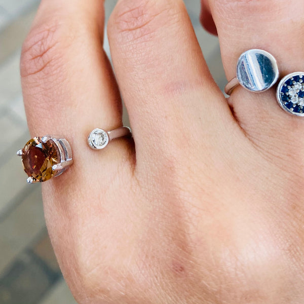Tiger Eye Crystal Ring Adjustable
