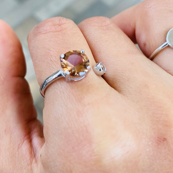 Tiger Eye Crystal Ring Adjustable