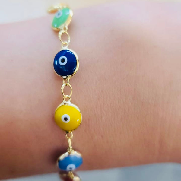 Multicolor Evil Eye Bracelet Colorful