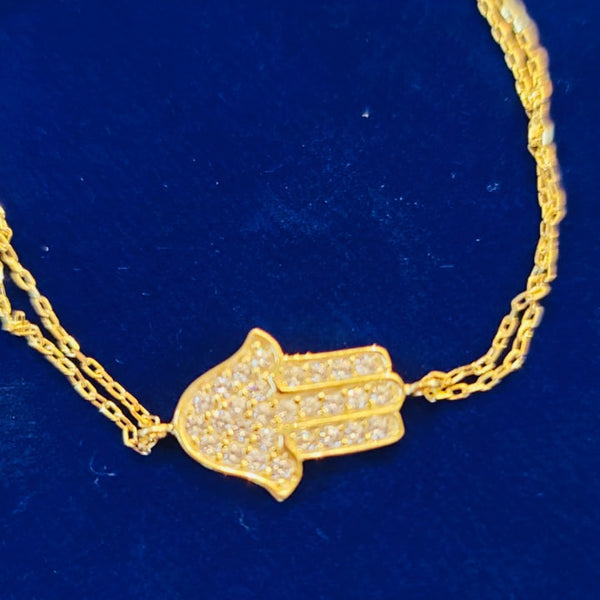 Dainty Hamsa Crystal Bracelet