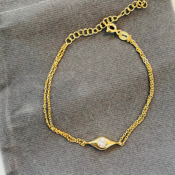 Dainty Small Eye Shape Crystal Bracelet