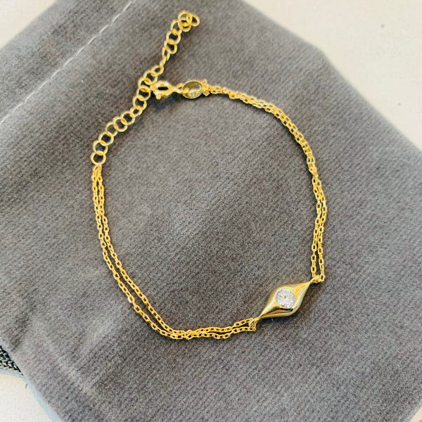Dainty Small Eye Shape Crystal Bracelet