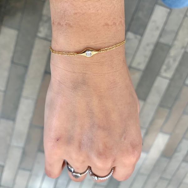 Dainty Small Eye Shape Crystal Bracelet