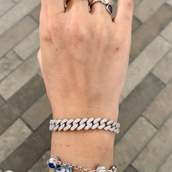 Men’s Women's Classic Cuban Link Chain Bracelet – 925 Sterling Silver