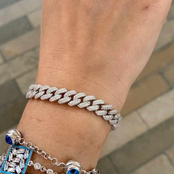 Men’s Women's Classic Cuban Link Chain Bracelet – 925 Sterling Silver
