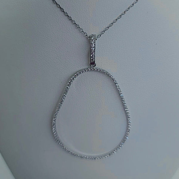 Stylish Crystal Shinning Necklace Sterling Silver