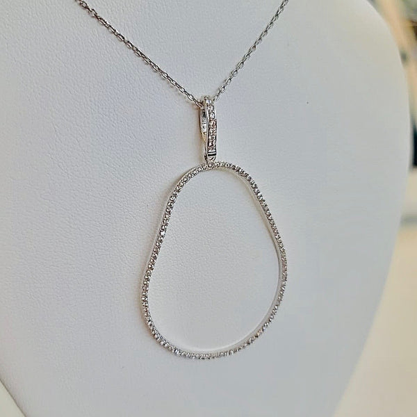 Stylish Crystal Shinning Necklace Sterling Silver