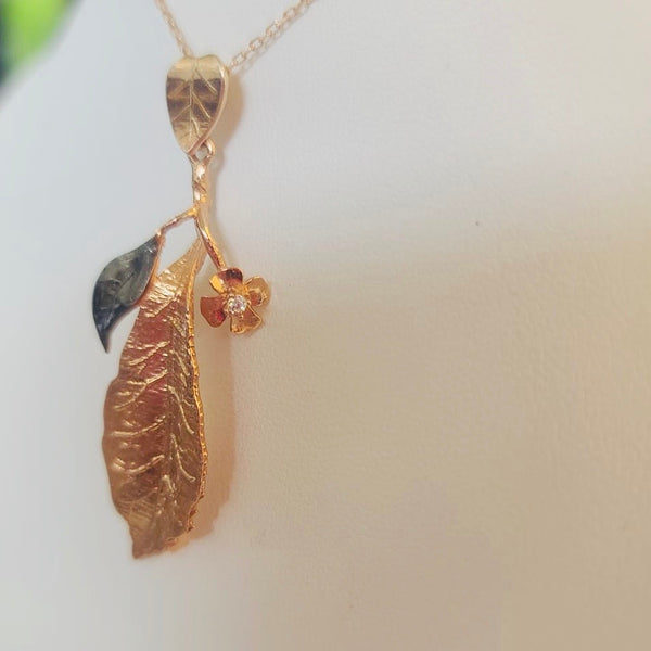 Leaf Necklace Rose Golf