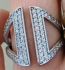 Authentic Gladiator Geometric Sterling Silver Ring