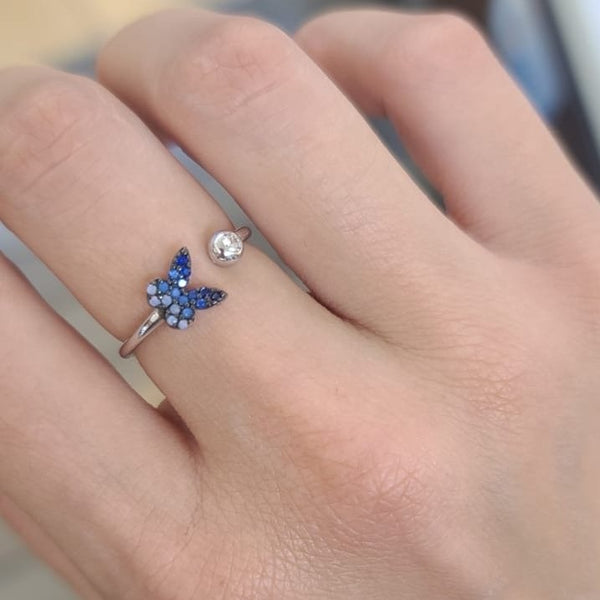 Butterfly Delicate Ring 925 Sterling Silver Adjustable