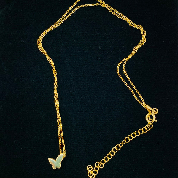 Small Butterfly Sterling Silver Necklace Without Stones