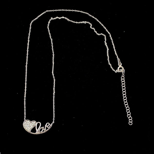 LOVE Heart Sterling Silver Necklace