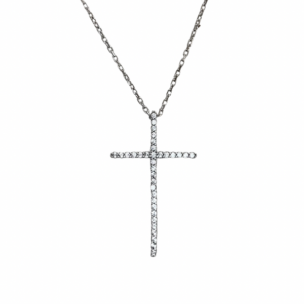 Thin Cross Sterling Silver Necklace