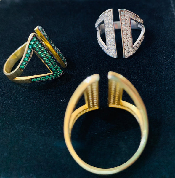 Authentic Gladiator Geometric Sterling Silver Ring
