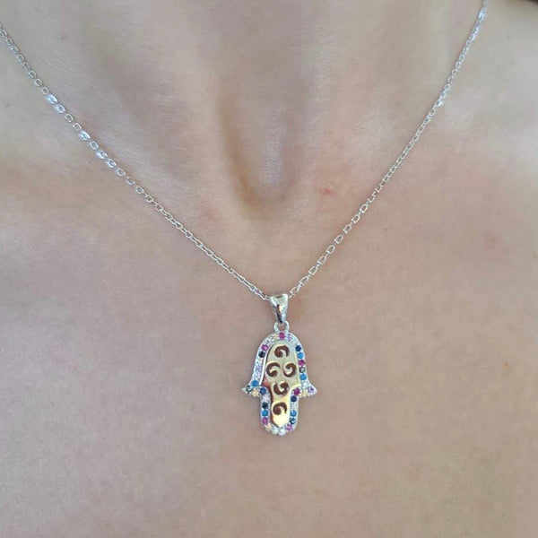 Hamsa Necklace Greek Jewelry