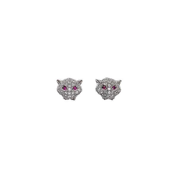 Tiger Stud Earrings Sterling Silver