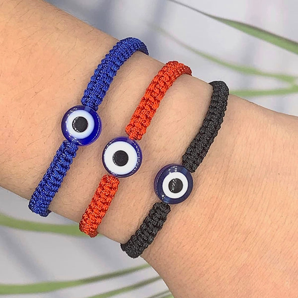 Evil Eye Braided Adjustable Wowen Bracelet