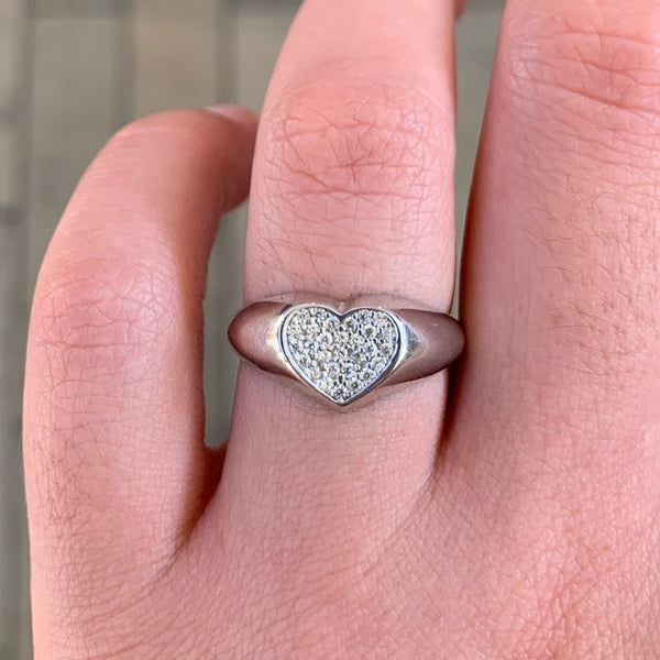 Heart Sterling Silver Ring Adjustable