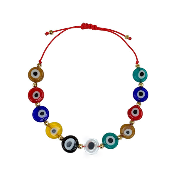 Multicolor Evil Eye Adjustable Protection Bracelet Red String Bracelet