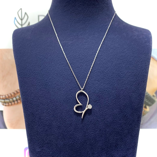 Half Butterfly Silhouette Necklace - Single Line Art Pendant