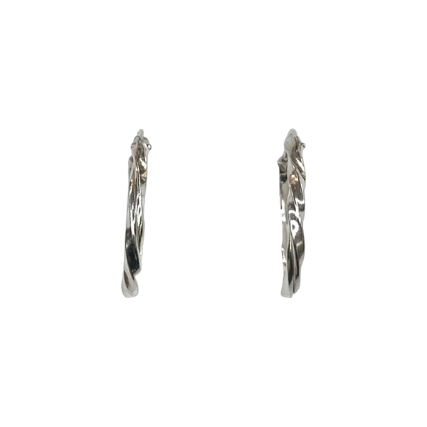 Medium Twisted Sterling Silver Hoops Earrings