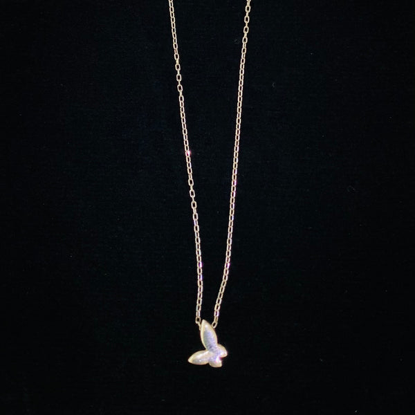 Small Butterfly Sterling Silver Necklace Without Stones