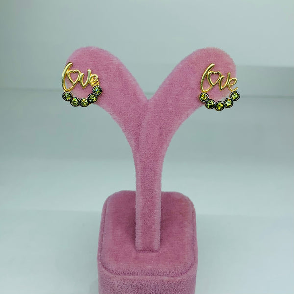 Love Gold Plated Sterling Silver Stud Earrings