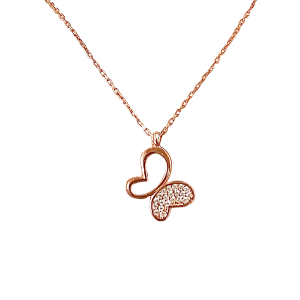 Single Butterfly Sterling Silver Necklace