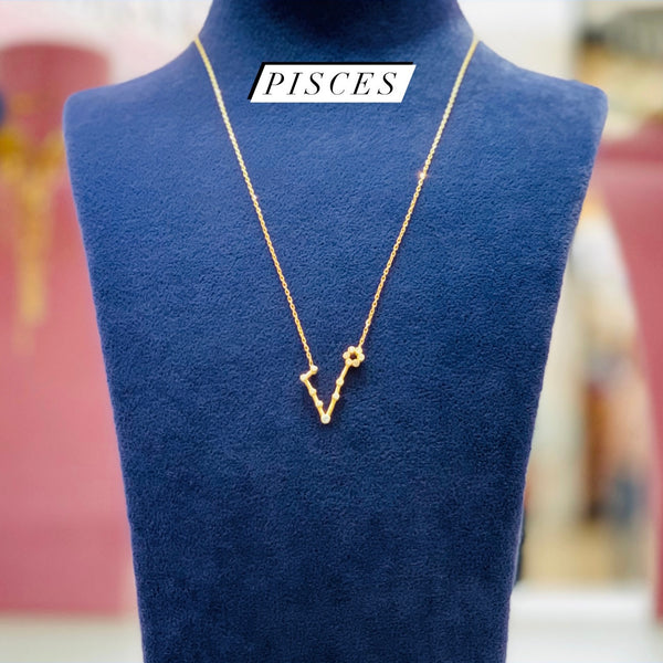 New Trendy Zodiac Sign Sterling Silver Necklace