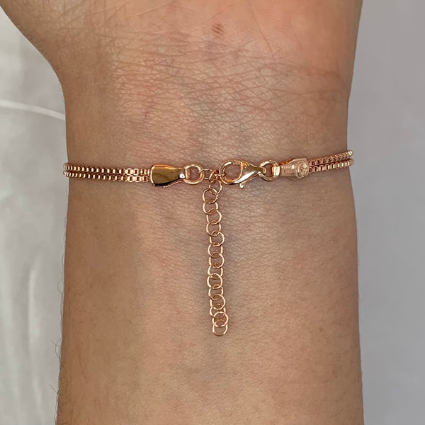 Elegant Butterfly Crystal Silver Bracelet – Adjustable Sterling Silver Chain