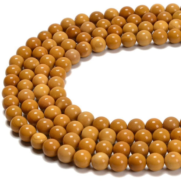 Yellow Jasper with Queen Golden Crown Crystal Men Women Natural Gemstone Beaded Bracelet