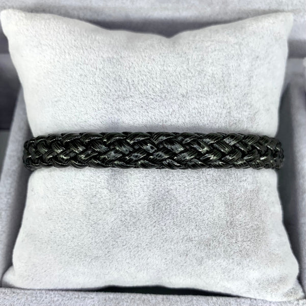 Thick Black Leather Bracelet