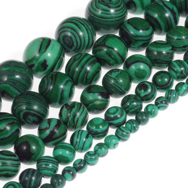 Malachite with Cross Crystal Men Women Natural Gemstone Beaded Bracelet