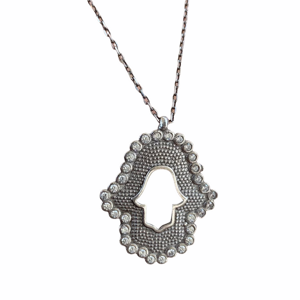 Hamsa Sterling Silver Necklace
